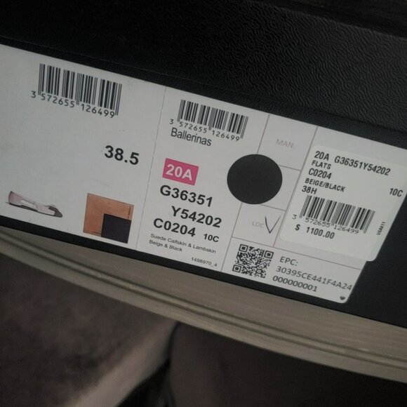 RARE Chanel CRYSTAL Leather & Suede Bow Flats size 38.5C 🎀💖😍🖤 - Picture 17 of 17